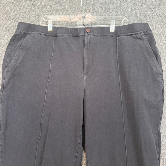 Lands End Starfish Pants Women 2X Black Pintuck Straight Leg Comfort Plus Size - Picture 2 of 10